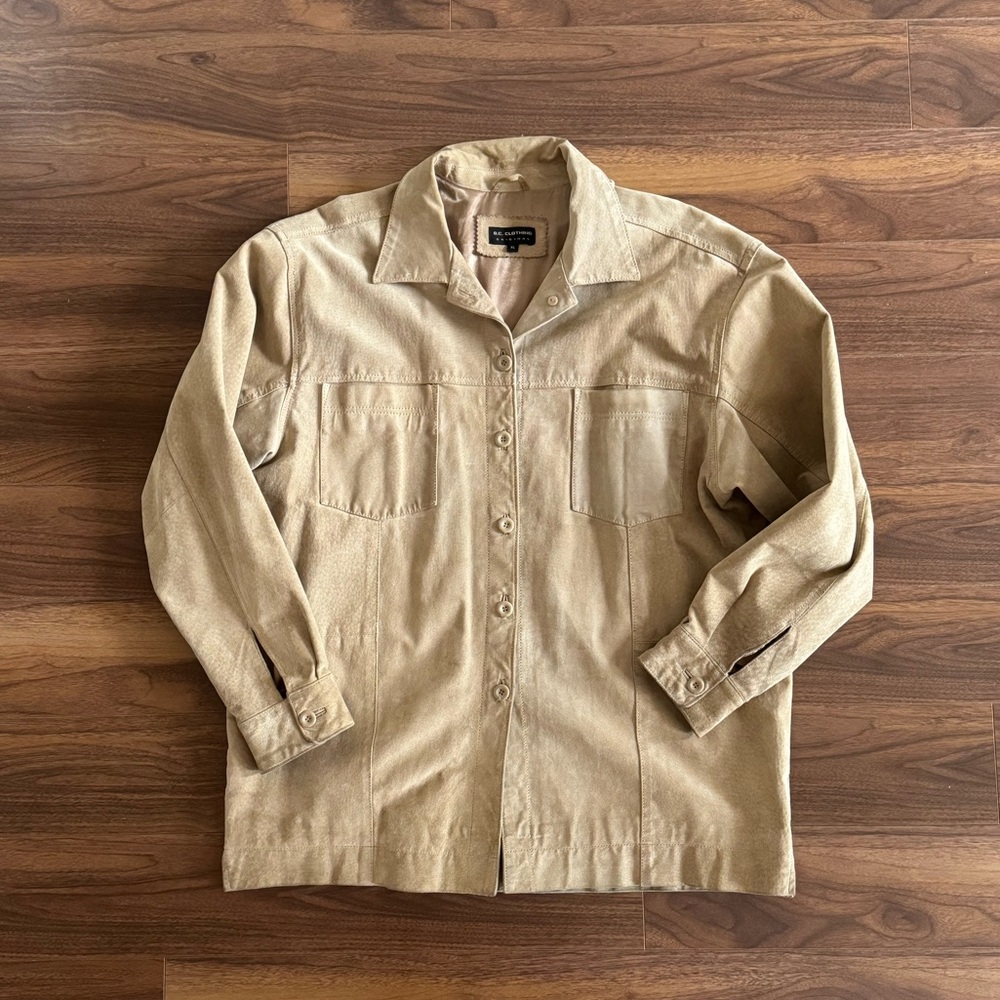 Vintage Beige Suede Overshirt